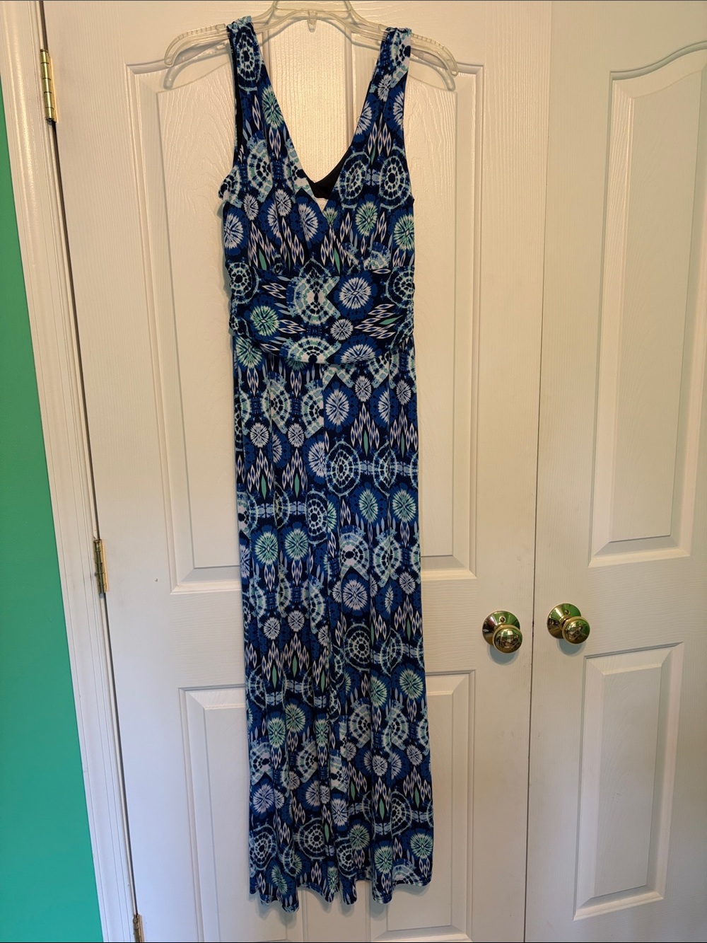 Sleeveless Blue Patterned Romper